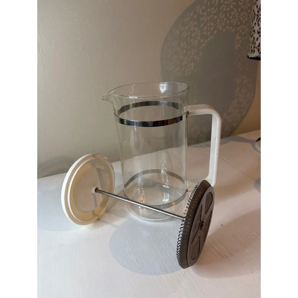 Bodum French Press Coffee Maker 34oz White Clear Glass Chrome Excel 8 Cup